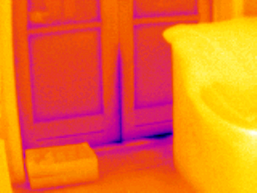 termografi viser utætheder ved terrassedør