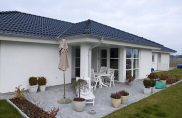 Terrasse med herregårdssten