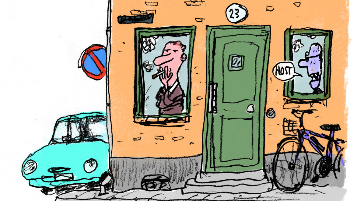 Tegning rygning i etagebyggeri