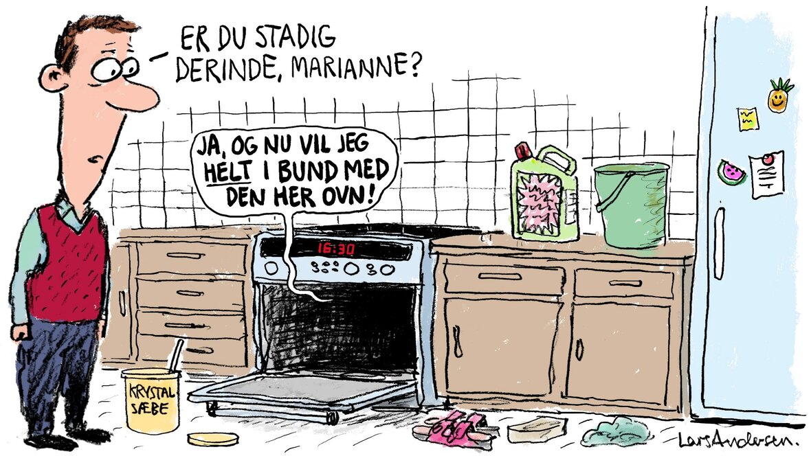 Rengøring af ovn, tegning